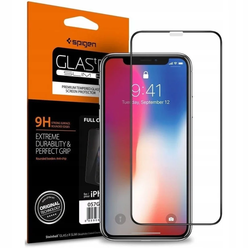 Szkło hartowane Spigen Glass FC na iPhone 11 / XR - czarne