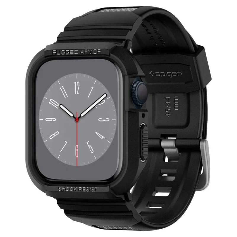 Etui z paskiem Spigen Rugged Armor Pro na Apple Watch 4 / 5 / 6 / 7 / 8 / SE (44/45 mm) - czarne - obrazek 11