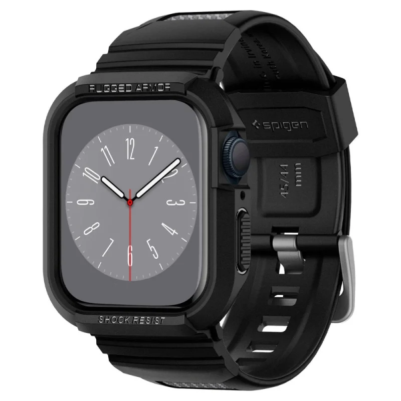 Etui z paskiem Spigen Rugged Armor Pro na Apple Watch 4 / 5 / 6 / 7 / 8 / SE (44/45 mm) - czarne - obrazek 13