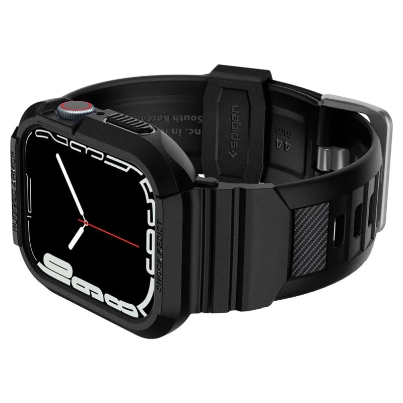 Etui z paskiem Spigen Rugged Armor Pro na Apple Watch 4 / 5 / 6 / 7 / 8 / SE (44/45 mm) - czarne - obrazek 5