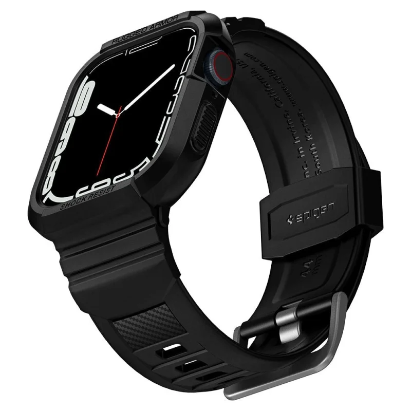 Etui z paskiem Spigen Rugged Armor Pro na Apple Watch 4 / 5 / 6 / 7 / 8 / SE (44/45 mm) - czarne - obrazek 8