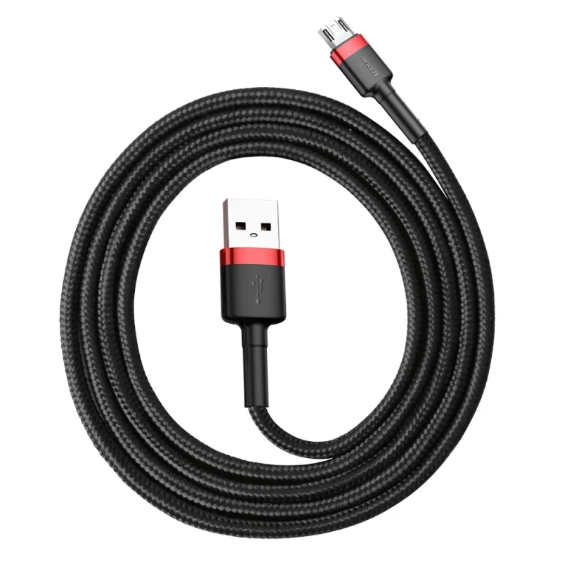 Kabel Baseus Cafule Cable CAMKLF-B91 USB-A / micro USB 2.4A 1 m - czarno-czerwony - obrazek 3