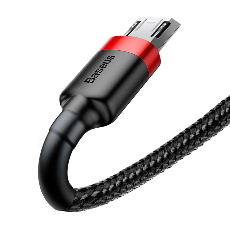 Kabel Baseus Cafule Cable CAMKLF-B91 USB-A / micro USB 2.4A 1 m - czarno-czerwony - obrazek 5