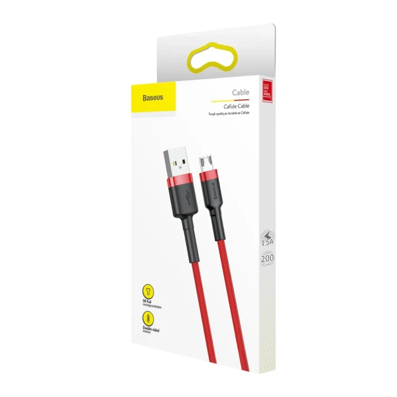 Kabel Baseus Cafule Cable CAMKLF-C09 USB-A / micro USB 1.5A 2 m - czerwony - obrazek 10