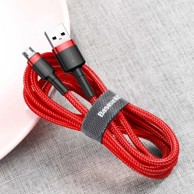 Kabel Baseus Cafule Cable CAMKLF-C09 USB-A / micro USB 1.5A 2 m - czerwony - obrazek 7