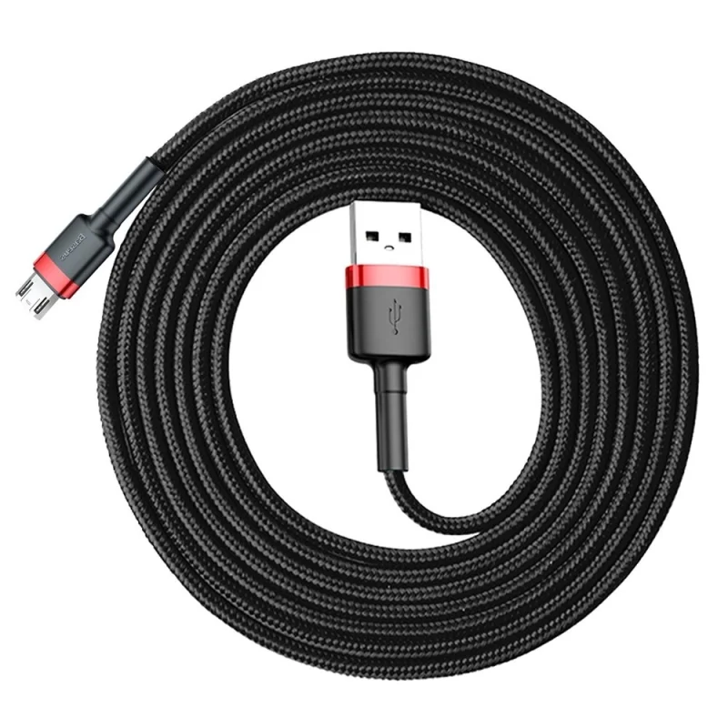 Kabel Baseus Cafule Cable CAMKLF-C91 USB-A / micro USB 1.5A 2 m - czarno-czerwony - obrazek 3