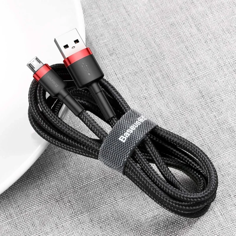 Kabel Baseus Cafule Cable CAMKLF-C91 USB-A / micro USB 1.5A 2 m - czarno-czerwony - obrazek 8