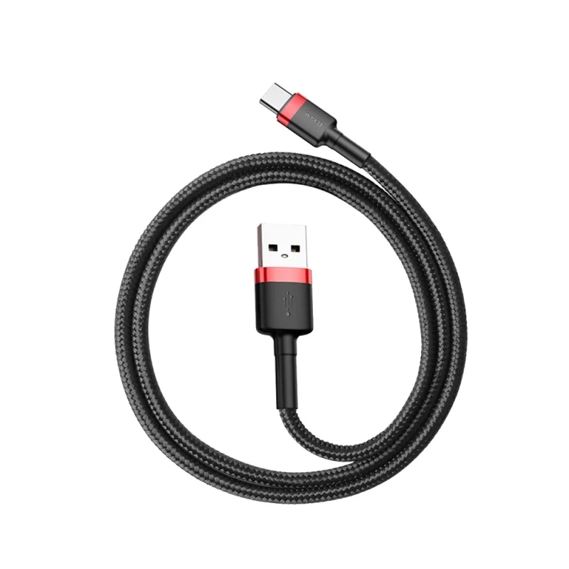 Kabel Baseus Cafule USB-A / USB-C QC 3.0 3A 0.5 m - czarno-czerwony - obrazek 8