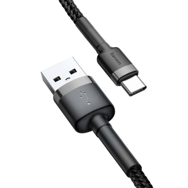 Kabel Baseus Cafule USB-A / USB-C QC 3.0 3A 0.5 m - czarno-szary - obrazek 7