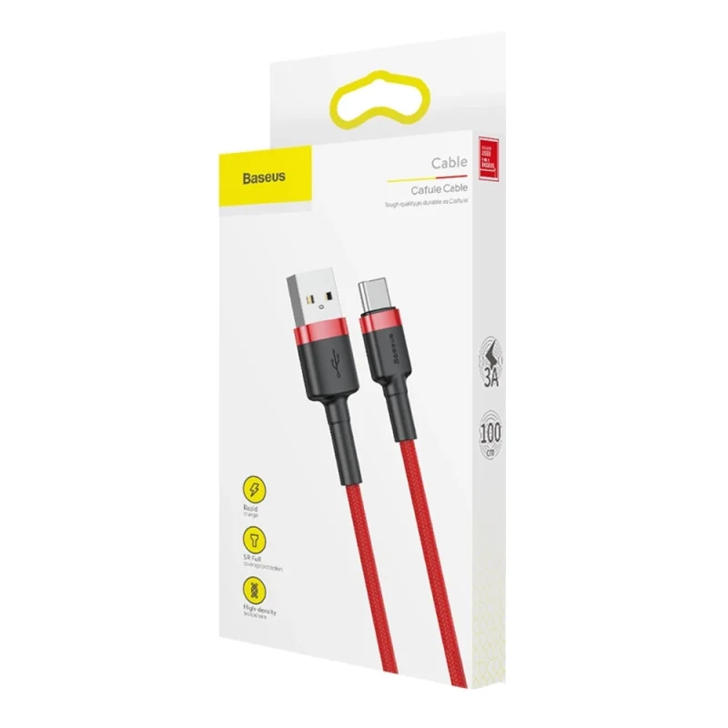 Kabel Baseus Cafule USB-A / USB-C QC 3.0 3A 1 m - czerwony - obrazek 9