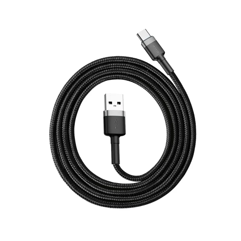 Kabel Baseus Cafule USB-A / USB-C QC 3.0 3A 1 m - czarno-szary - obrazek 9