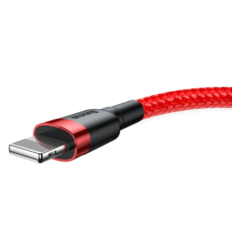 Kabel Baseus Cafule USB-A / Lightning 2.4A QC 3.0 0.5 m - czerwony - obrazek 2