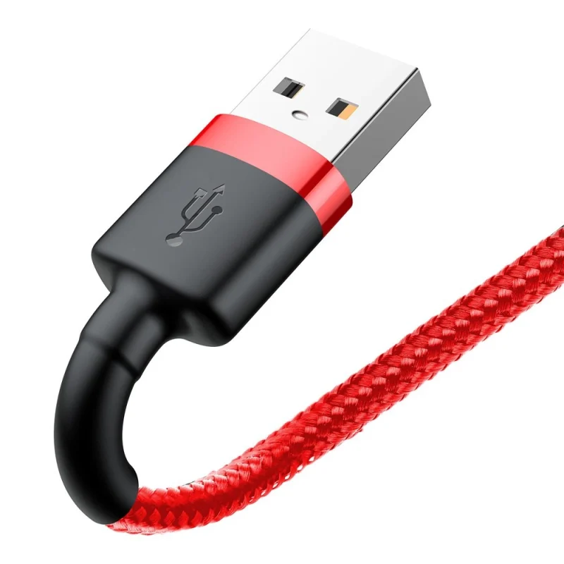 Kabel Baseus Cafule USB-A / Lightning 2.4A QC 3.0 0.5 m - czerwony - obrazek 3