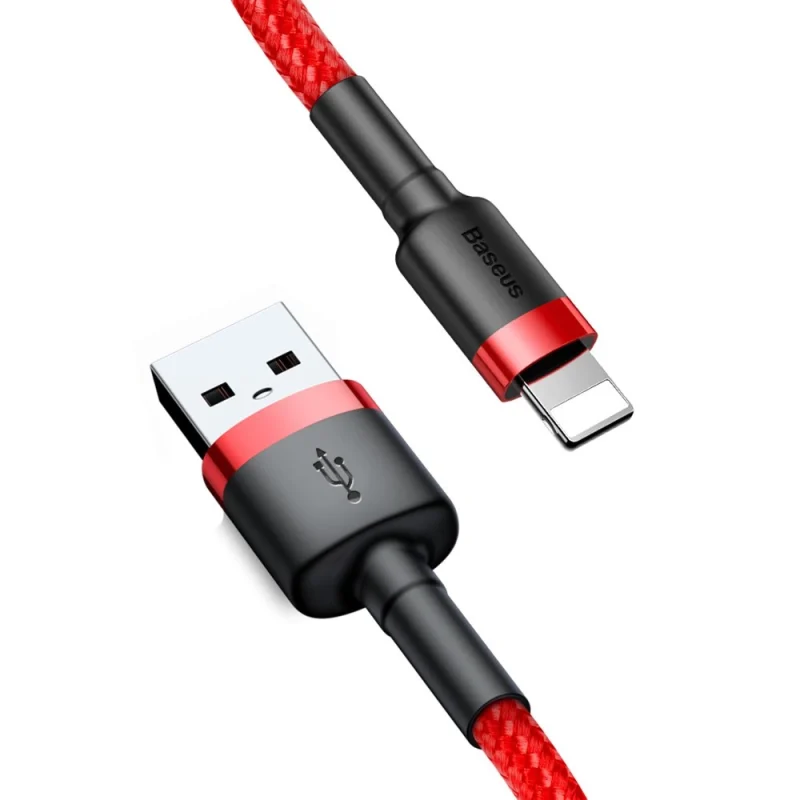 Kabel Baseus Cafule USB-A / Lightning 2.4A QC 3.0 0.5 m - czerwony - obrazek 5