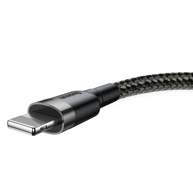 Kabel Baseus Cafule USB-A / Lightning 2.4A QC 3.0 0.5 m - czarno-szary - obrazek 2