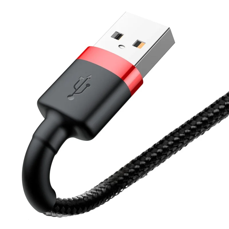 Kabel Baseus Cafule USB-A / Lightning 2.4A QC 3.0 0.5 m - czarno-czerwony - obrazek 3