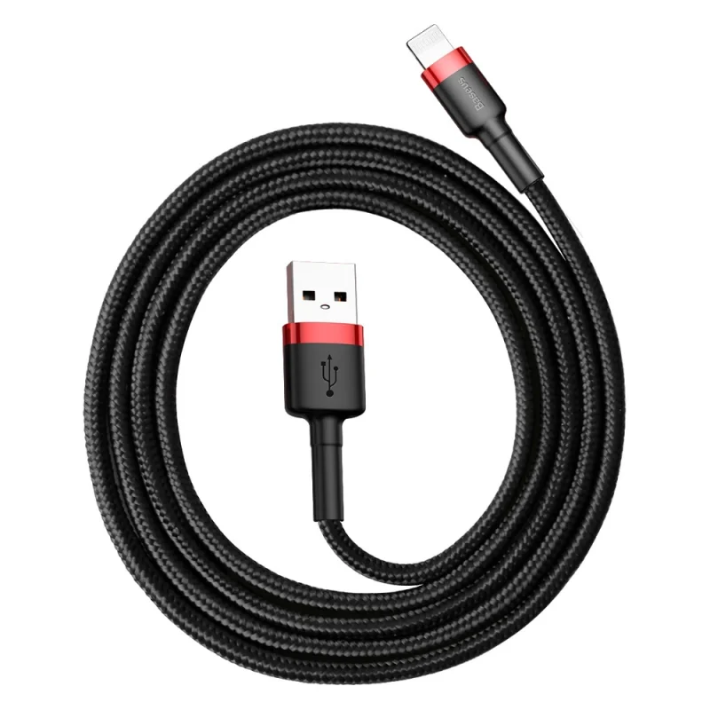 Kabel Baseus Cafule USB-A / Lightning 2.4A QC 3.0 1 m - czarno-czerwony - obrazek 6