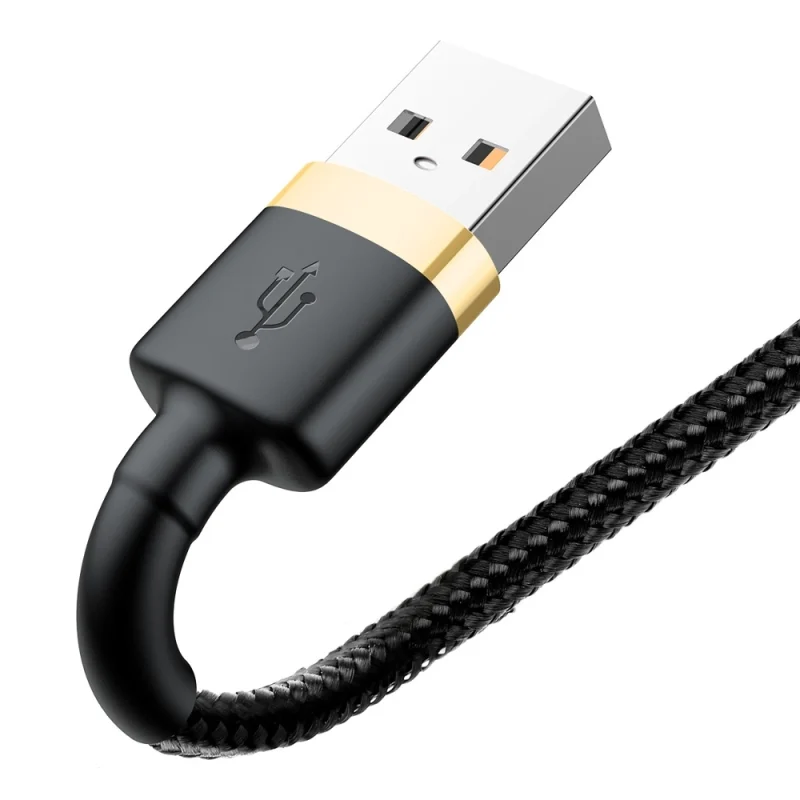 Kabel Baseus Cafule USB-A / Lightning 2.4A QC 3.0 1 m - czarno-złoty - obrazek 3