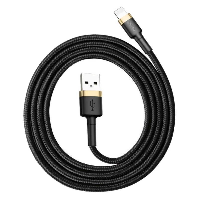 Kabel Baseus Cafule USB-A / Lightning 2.4A QC 3.0 1 m - czarno-złoty - obrazek 5