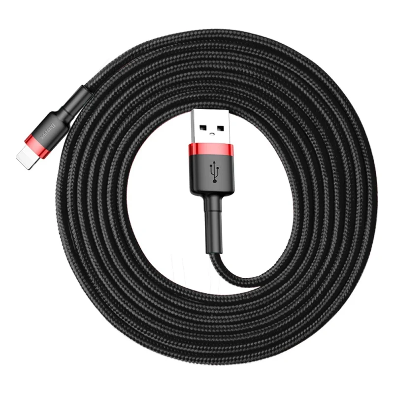 Kabel Baseus Cafule USB-A / Lightning 1.5A QC 3.0 2 m - czarno-czerwony - obrazek 6