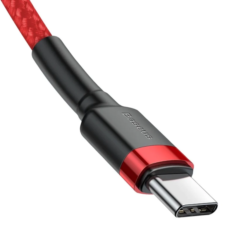 Kabel Baseus CATKLF-G09 USB-C - USB-C PD QC 60W 3A 480Mb/s 1m - czerwony - obrazek 5