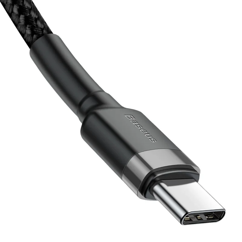 Kabel Baseus CATKLF-GG1 USB-C - USB-C PD QC 60W 3A 480Mb/s 1m - czarno-szary - obrazek 4