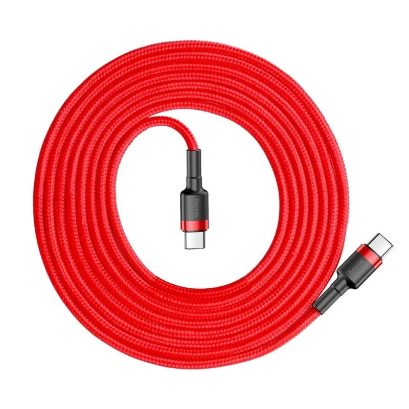 Kabel Baseus CATKLF-H09 USB-C - USB-C PD QC 60W 3A 480Mb/s 2m - czerwony - obrazek 2