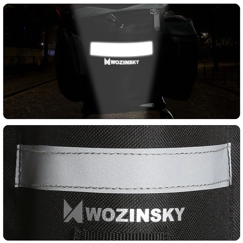 Wozinsky torba rowerowa na bagażnik z paskiem na ramię 6l czarny (WBB3BK) - obrazek 4