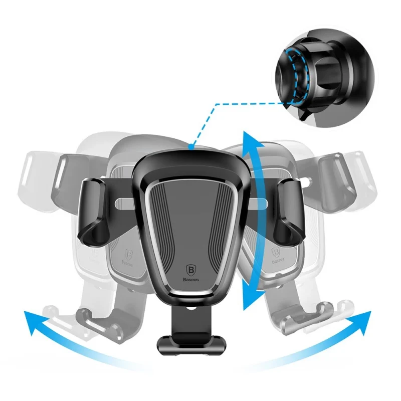 Baseus Gravity Car Mount grawitacyjny uchwyt samochodowy na kratkę wentylacyjną nawiew na telefon 4-6" czarny (SUYL-01) - obrazek 9