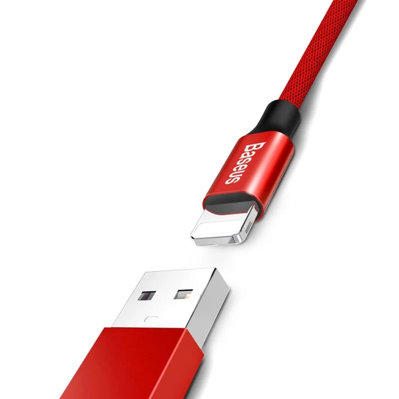 Baseus Yiven kabel przewód w materiałowym oplocie USB / Lightning 1,8M czerwony (CALYW-A09) - obrazek 4