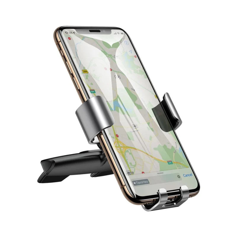 Baseus Metal Age Gravity Car Mount metalowy samochodowy uchwyt grawitacyjny na slot CD srebrny (SUYL-J0S) - obrazek 6