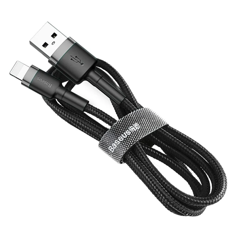 Kabel Baseus Cafule USB-A / Lightning 2A QC 3.0 3 m - czarno-szary - obrazek 5