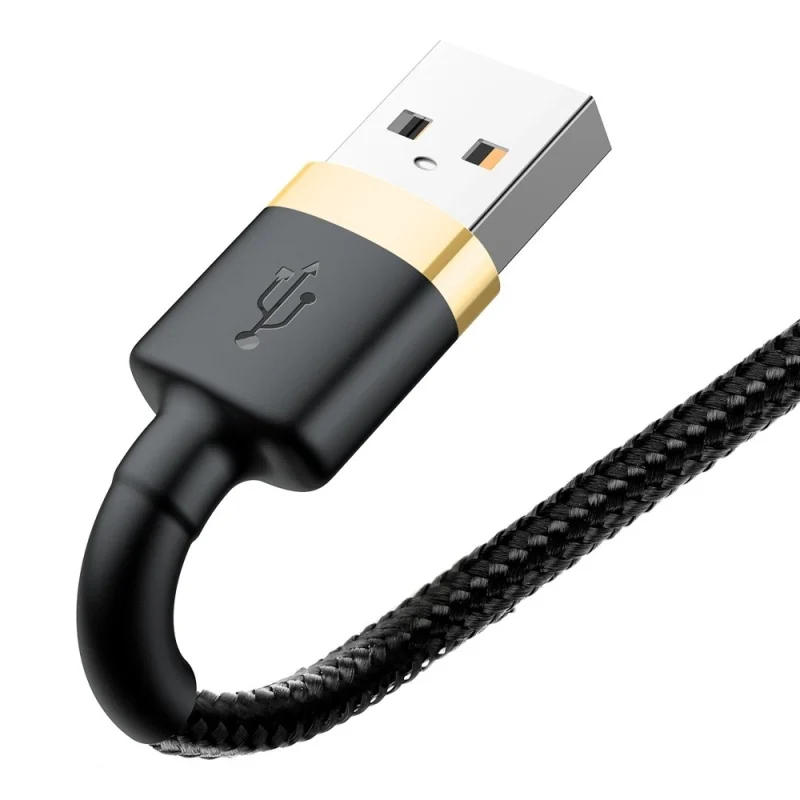 Kabel Baseus Cafule USB-A / Lightning 2A QC 3.0 3 m - czarno-złoty - obrazek 4