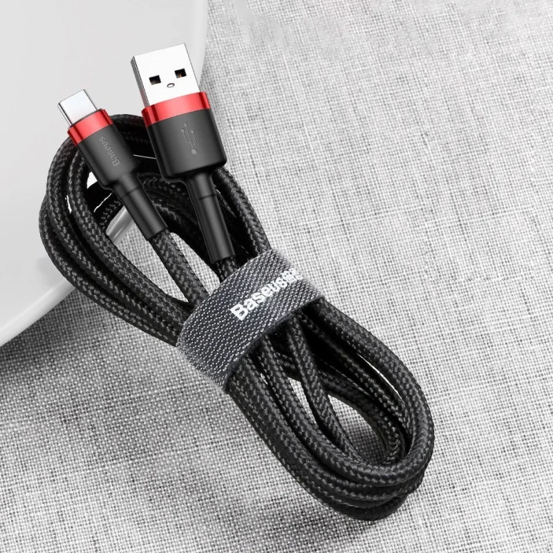 Baseus Cafule Cable wytrzymały nylonowy kabel przewód USB / USB-C QC3.0 2A 3M czerwony (CATKLF-U09) - obrazek 9