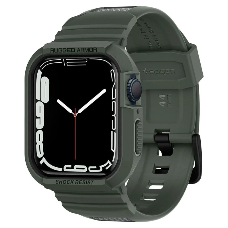 Etui z paskiem Spigen Rugged Armor Pro na Apple Watch 4 / 5 / 6 / 7 / 8 / SE (44/45 mm) - zielone - obrazek 4