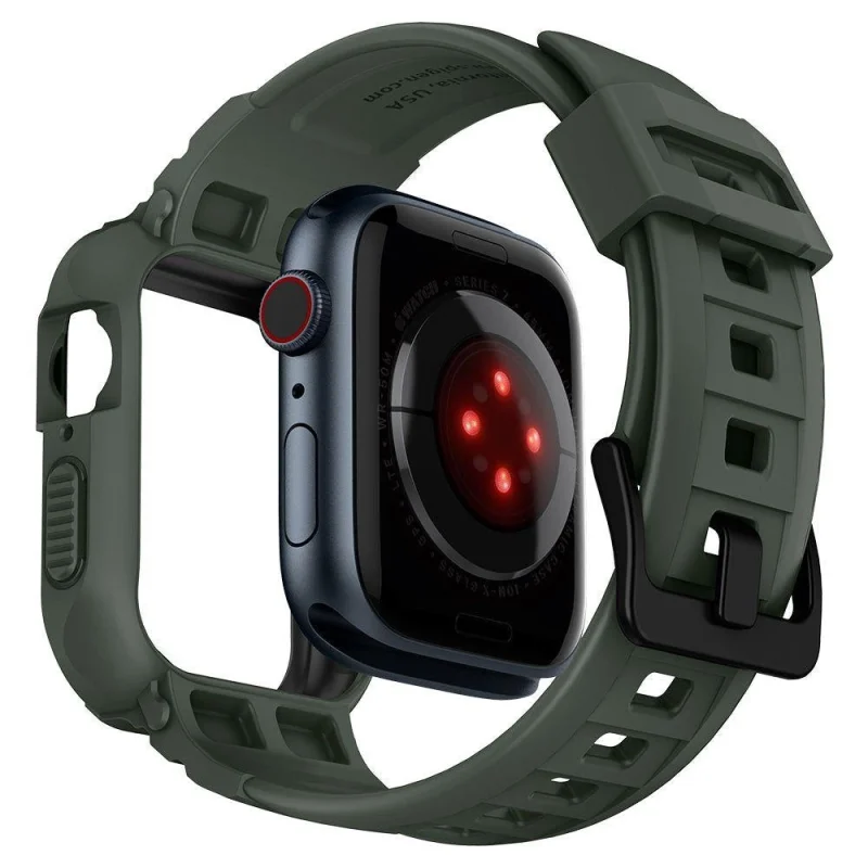 Etui z paskiem Spigen Rugged Armor Pro na Apple Watch 4 / 5 / 6 / 7 / 8 / SE (44/45 mm) - zielone - obrazek 10