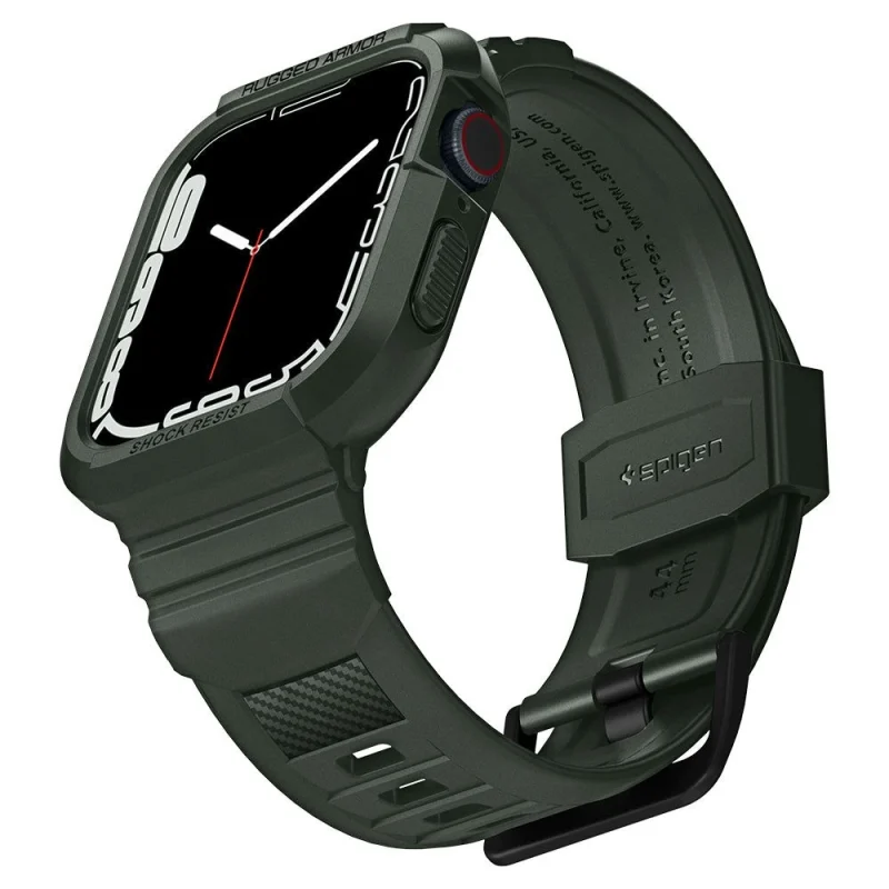 Etui z paskiem Spigen Rugged Armor Pro na Apple Watch 4 / 5 / 6 / 7 / 8 / SE (44/45 mm) - zielone - obrazek 2