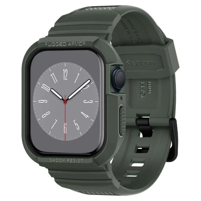 Etui z paskiem Spigen Rugged Armor Pro na Apple Watch 4 / 5 / 6 / 7 / 8 / SE (44/45 mm) - zielone - obrazek 8