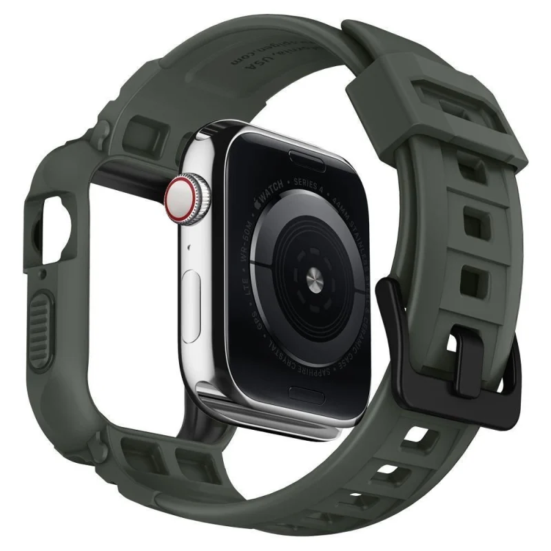 Etui z paskiem Spigen Rugged Armor Pro na Apple Watch 4 / 5 / 6 / 7 / 8 / SE (44/45 mm) - zielone - obrazek 5