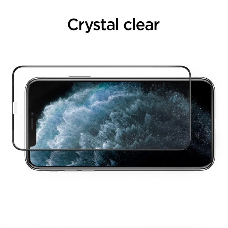 Szkło hartowane Spigen ALM Glass FC na iPhone 11 Pro Max - czarne - obrazek 6