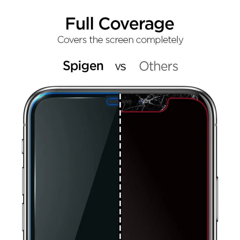 Szkło hartowane Spigen ALM Glass FC na iPhone 11 Pro Max - czarne - obrazek 8