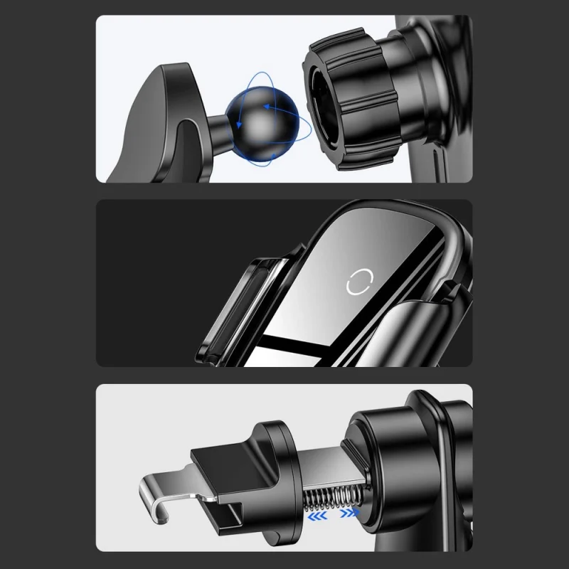 Baseus automatyczny elektryczny uchwyt samochodowy bezprzewodowa ładowarka Qi 15W czarny (WXHW03-01) - obrazek 16