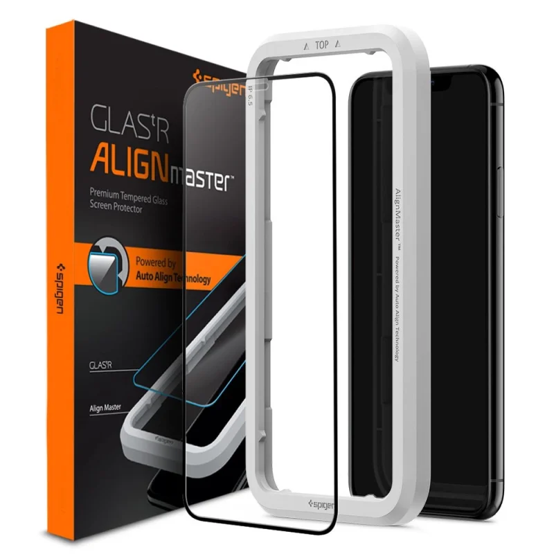 Szkło hartowane Spigen ALM Glass FC na iPhone 11 / XR - czarne