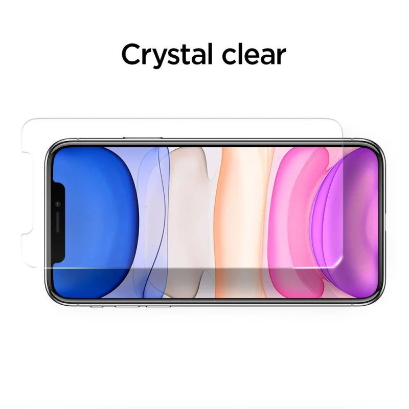 Szkło hartowane Spigen ALM Glass FC na iPhone 11 / XR - czarne - obrazek 10