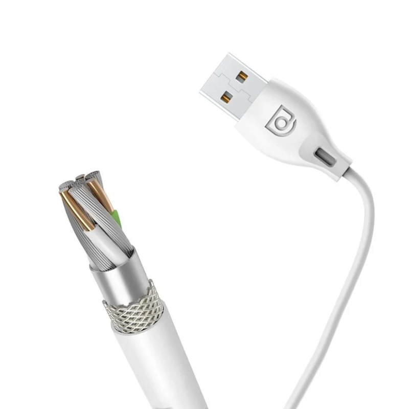 Dudao przewód kabel USB Typ C 2.1A 1m biały (L4T 1m white) - obrazek 8