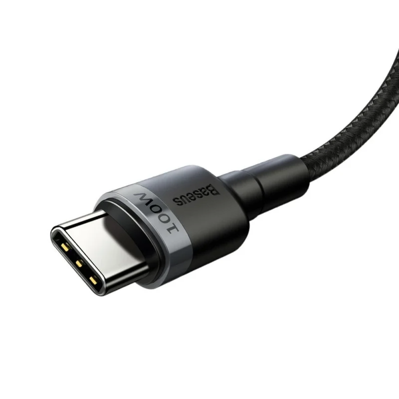 Kabel Baseus CATKLF-ALG1 USB-C - USB-C PD QC 100W 5A 2m - szary - obrazek 3