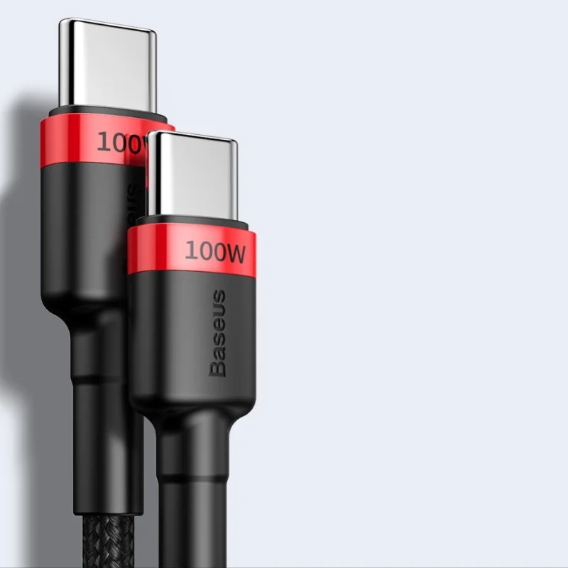 Kabel Baseus CATKLF-AL91 USB-C - USB-C PD QC 100W 5A 480Mb/s 2m - czarno-czerwony - obrazek 12