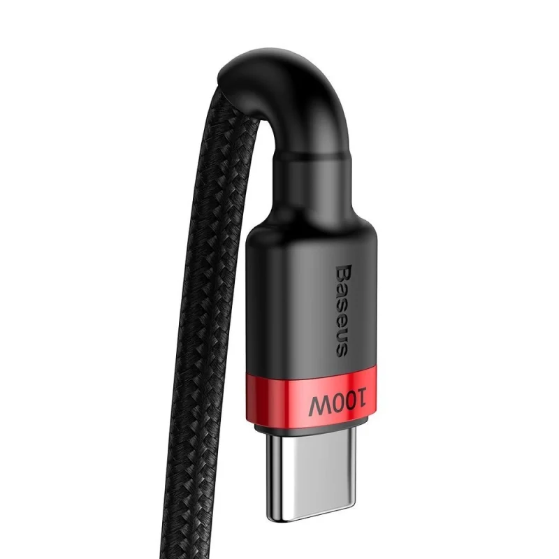 Kabel Baseus CATKLF-AL91 USB-C - USB-C PD QC 100W 5A 480Mb/s 2m - czarno-czerwony - obrazek 2