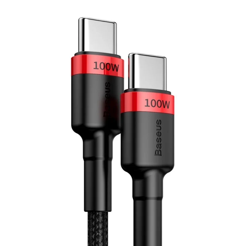 Kabel Baseus CATKLF-AL91 USB-C - USB-C PD QC 100W 5A 480Mb/s 2m - czarno-czerwony - obrazek 4