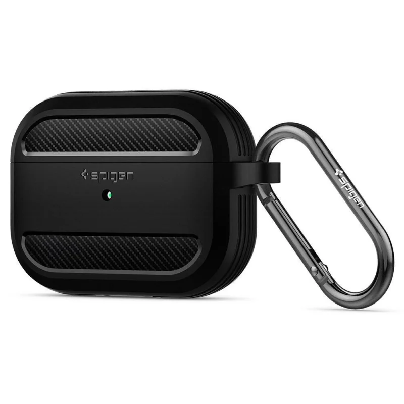 Etui Spigen Rugged Armor na Apple AirPods Pro 1 - czarny mat - obrazek 2